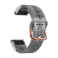 Flower siliconen bandje - Grijs - Garmin Fenix 7s/6s/5s / Instinct 2s / Epix Pro Gen 2 (42mm)
