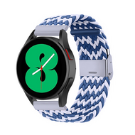 Garmin Forerunner 55 / 165 / 245 / 570 (42mm) / 645 - Braided nylon bandje - Blauw / wit gestreept