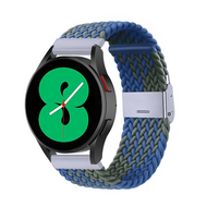 Garmin Forerunner 55 / 165 / 245 / 570 (42mm) / 645 - Braided nylon bandje - Groen / blauw