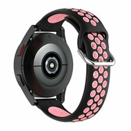 Garmin Forerunner 55 / 165 / 245 / 570 (42mm) / 645 - Siliconen sportbandje met gesp - Zwart + lichtroze