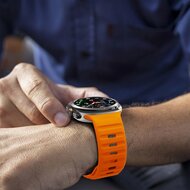 Wave siliconen bandje - Oranje - Samsung Galaxy Watch Ultra 47mm