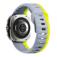 Wave siliconen bandje - Grijs met geel - Samsung Galaxy Watch Ultra 47mm