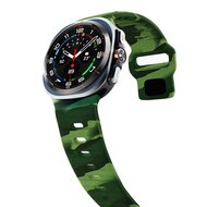 Wave siliconen bandje - Legergroen camouflage - Samsung Galaxy Watch Ultra 47mm
