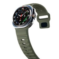 Wave siliconen bandje - Donkergroen - Samsung Galaxy Watch Ultra 47mm