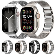 Luxe magnetische RVS band - Zilver - Geschikt voor Apple Watch 44mm / 45mm / 46mm / 49mm
