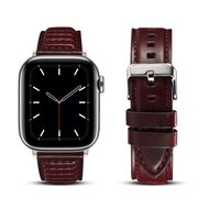 Oil Wax Leren band - Roodbruin - Geschikt voor Apple Watch 38mm / 40mm / 41mm&nbsp;/ 42mm