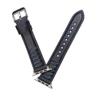 Oil Wax Leren band - Donkerblauw - Geschikt voor Apple Watch 44mm / 45mm&nbsp;/ 46mm / 49mm