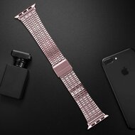 Metalen bandje - Ros&eacute; roze - Geschikt voor Apple watch 44mm / 45mm&nbsp;/ 46mm / 49mm