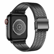 Metalen bandje - Zwart - Geschikt voor Apple watch 44mm / 45mm&nbsp;/ 46mm / 49mm