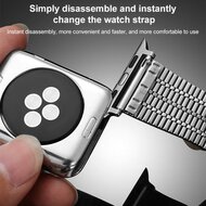 Metalen bandje - Zwart - Geschikt voor Apple watch 44mm / 45mm&nbsp;/ 46mm / 49mm