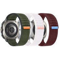 Nylon Wave band - Zwart - Samsung Galaxy Watch Ultra 47mm