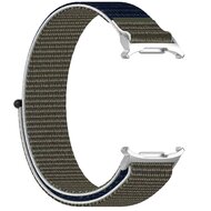 Nylon Sport loop bandje - Groen / donkerblauw - Samsung Galaxy Watch Ultra 47mm