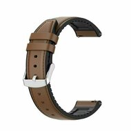 leer + siliconen bandje - Bruin - Huawei Watch 4 (pro) / 3 (pro) / Ultimate / Ultimate 2