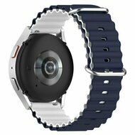 Ocean Style siliconen bandje - Donkerblauw / wit - Huawei Watch 4 (pro) / 3 (pro) / Ultimate / Ultimate 2