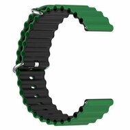 Ocean Style siliconen bandje - Groen / zwart - Huawei Watch 4 (pro) / 3 (pro) / Ultimate / Ultimate 2