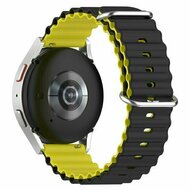 Ocean Style siliconen bandje - Zwart / geel - Huawei Watch 4 (pro) / 3 (pro) / Ultimate / Ultimate 2