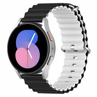 Ocean Style siliconen bandje - Zwart / wit - Huawei Watch 4 (pro) / 3 (pro) / Ultimate / Ultimate 2