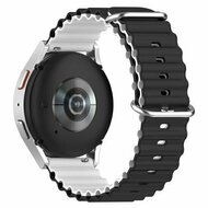 Ocean Style siliconen bandje - Zwart / wit - Huawei Watch 4 (pro) / 3 (pro) / Ultimate / Ultimate 2