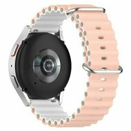 Ocean Style siliconen bandje - Lichtroze / wit - Huawei Watch 4 (pro) / 3 (pro) / Ultimate / Ultimate 2
