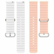 Ocean Style siliconen bandje - Lichtroze / wit - Huawei Watch 4 (pro) / 3 (pro) / Ultimate / Ultimate 2