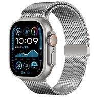 Milanese loop band met klik-sluiting - Zilver - Geschikt voor Apple Watch 44mm / 45mm / 46mm / 49mm