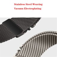 Milanese loop band met klik-sluiting - Titanium kleur - Geschikt voor Apple Watch 44mm / 45mm / 46mm / 49mm