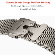 Milanese loop band met klik-sluiting - Titanium kleur - Geschikt voor Apple Watch 44mm / 45mm / 46mm / 49mm