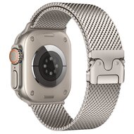 Milanese loop band met klik-sluiting - Sterrenlicht - Geschikt voor Apple Watch 38mm / 40mm / 41mm / 42mm