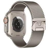 Milanese loop band met klik-sluiting - Titanium kleur - Geschikt voor Apple Watch 38mm / 40mm / 41mm / 42mm