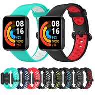 Tweekleurige sportband - Blauw met wit - Xiaomi Redmi Watch 2 (Lite)