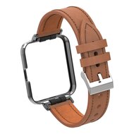 Leren band met case - Bruin - Xiaomi Redmi Watch 2 (Lite)