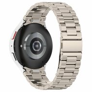Stalen band met aansluitknop  - Titanium kleur - Samsung Galaxy Watch 4 Classic - 42mm &amp; 46mm