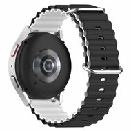 Ocean Style bandje - Zwart / wit - Samsung Galaxy Watch 4 Classic - 42mm &amp; 46mm