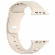 Square siliconen band - Beige - Geschikt voor Apple Watch 38mm / 40mm / 41mm / 42mm
