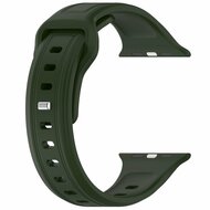 Square siliconen band - Donkergroen - Geschikt voor Apple Watch 38mm / 40mm / 41mm / 42mm