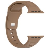 Square siliconen band - Bruin - Geschikt voor Apple Watch 44mm / 45mm&nbsp;/ 46mm / 49mm