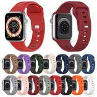 Square siliconen band - Navy - Geschikt voor Apple Watch 44mm / 45mm&nbsp;/ 46mm / 49mm