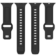 Square siliconen band - Zwart - Geschikt voor Apple Watch 44mm / 45mm&nbsp;/ 46mm / 49mm