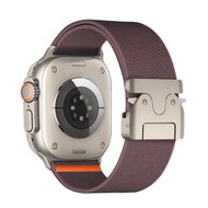 Nylon bandje met Parachute sluiting - Donkerpaars - Geschikt voor Apple Watch 44mm / 45mm&nbsp;/ 46mm / 49mm