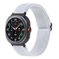 Elastische solo loop nylon bandje - Wit - Samsung Galaxy Watch 8 - 40mm / 44mm
