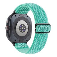 Elastische solo loop nylon bandje - Turquoise - Samsung Galaxy Watch 8 - 40mm / 44mm
