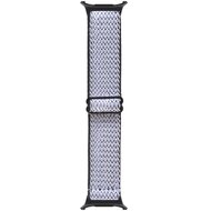 Elastische solo loop nylon bandje - Wit met zwart - Samsung Galaxy Watch 8 - 40mm / 44mm