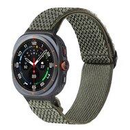 Elastische solo loop nylon bandje - Donkergroen - Samsung Galaxy Watch 8 - 40mm / 44mm