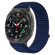 Nylon ribbelbandje - Donkerblauw - Samsung Galaxy Watch 8 - 40mm / 44mm