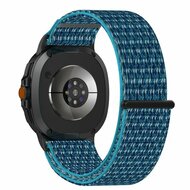 Sportloop nylon bandje - Blauw - Samsung Galaxy Watch 8 Classic - 46mm
