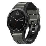 leer + siliconen bandje - Grijs - Garmin Tactix 8 - 51mm