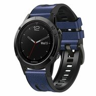 leer + siliconen bandje - Blauw - Garmin Tactix 8 - 51mm