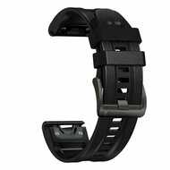 leer + siliconen bandje - Zwart - Garmin Tactix 8 - 51mm