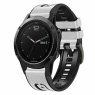 leer + siliconen bandje - Wit - Garmin Tactix 8 - 47mm