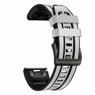 leer + siliconen bandje - Wit - Garmin Tactix 8 - 47mm